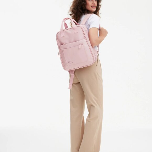 The Expandable Backpack  in Atlas Pink. BEIS - Picture 6 of 9